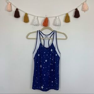 Old Navy Mesh Americana Pattern Royal Blue White Tank Top Size Small